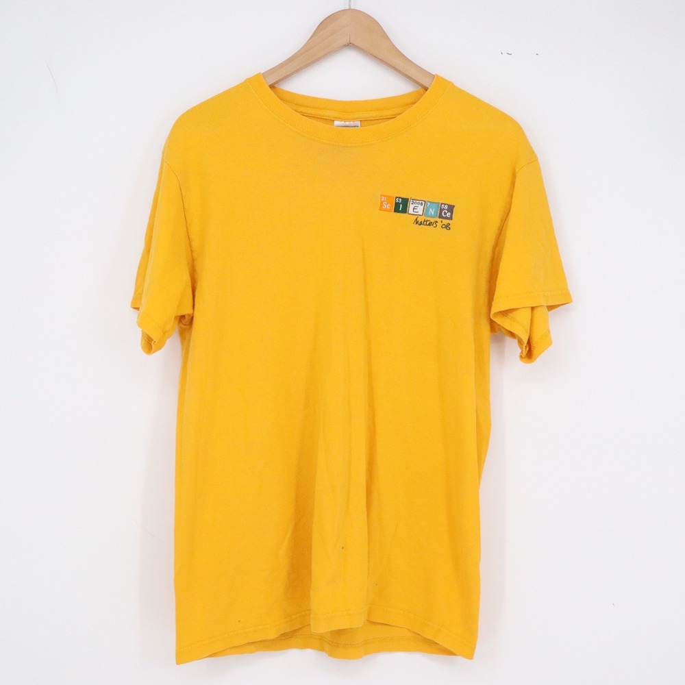 Jerzees T-Shirt Mens M Graphic Yellow Periodic Table Science Matters 08